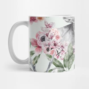 Purple Flower Deer Pattern Mug